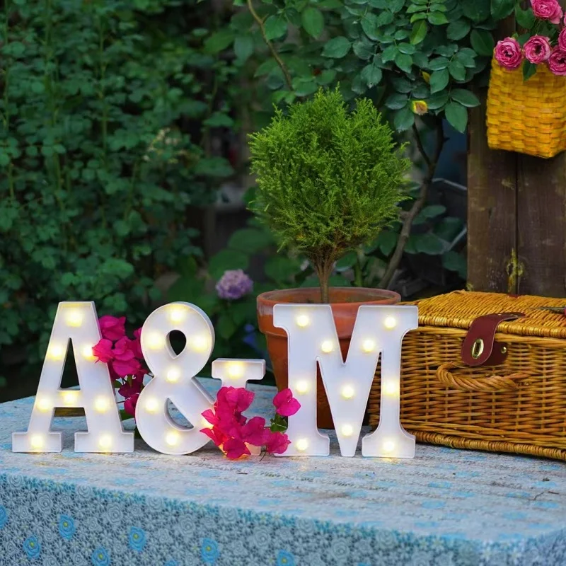 Alphabet Letter LED Lights Luminous Number Lamp Decor Battery Night Light for Home Wedding Birthday Christmas Party Decoration