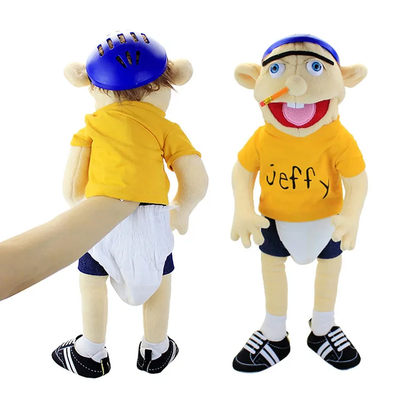 New Jeffy Hand Puppet Plush Children Soft Doll Talk Show Party Props Christmas Doll Plush Toys Puppet Kids Gift