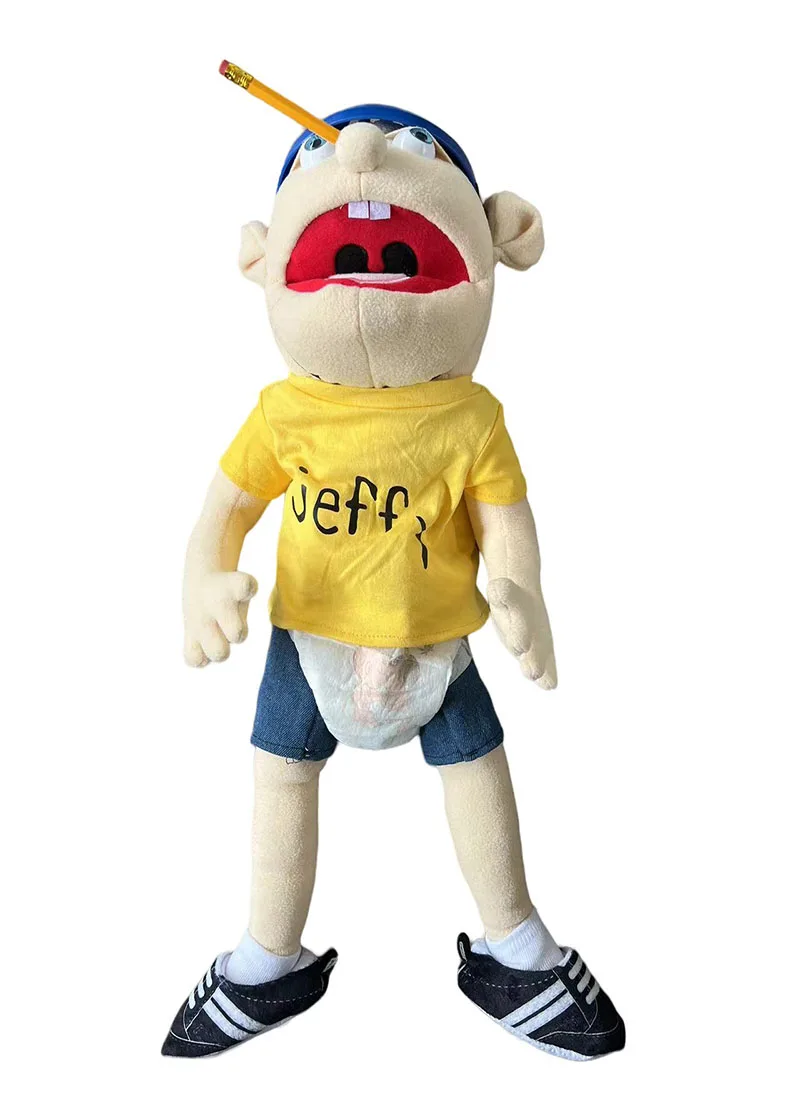 New Jeffy Hand Puppet Plush Children Soft Doll Talk Show Party Props Christmas Doll Plush Toys Puppet Kids Gift