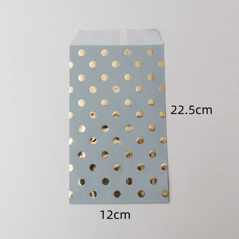 12pcs Thicken Gift Paper Bag Dot Stickers Toffee Sweets Cookies Heart Kraft Paper Bag Christmas Party Craft Bags Pouch Birthday