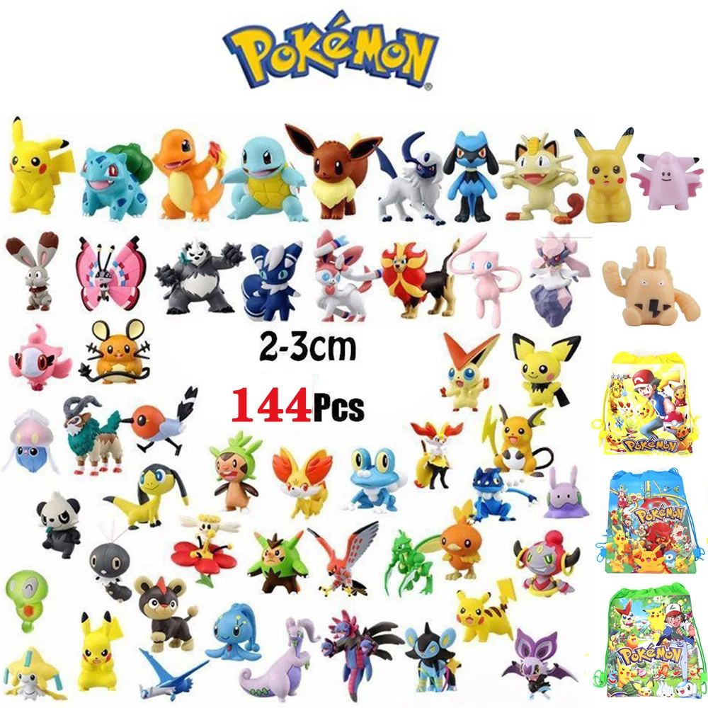 144pcs Action Figure Toys Mini Figures Model Toy Anime Doll Birthday Christmas Gifts