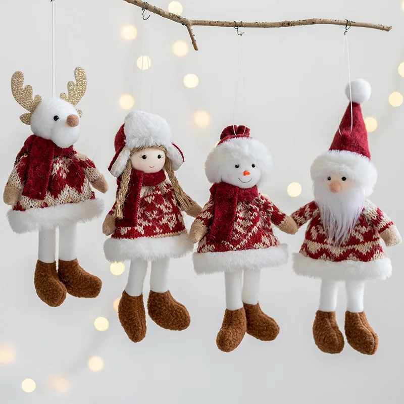 Noel 2022 Christmas Angel Plush Girls Pendant Christmas Tree Ornament Christmas Decoration for Home Xmas Gifts New Year 2023
