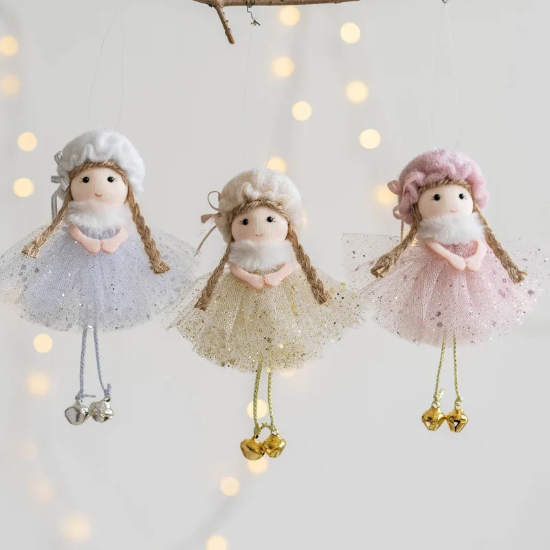 Noel 2022 Christmas Angel Plush Girls Pendant Christmas Tree Ornament Christmas Decoration for Home Xmas Gifts New Year 2023