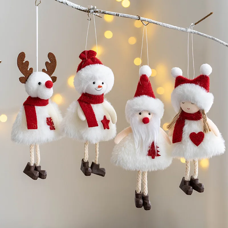 Noel 2022 Christmas Angel Plush Girls Pendant Christmas Tree Ornament Christmas Decoration for Home Xmas Gifts New Year 2023
