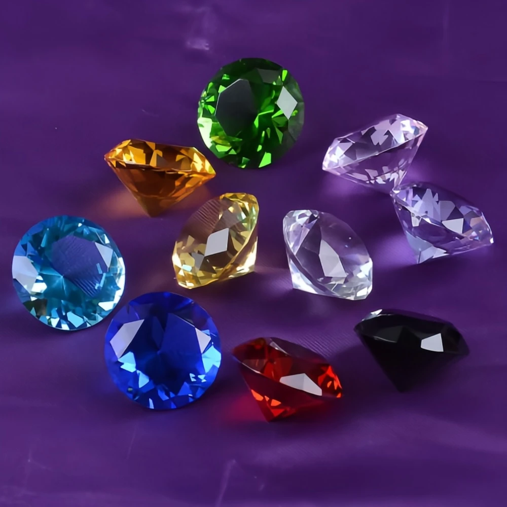 10 Colors Crystal Diamond Shaped Paperweight Decorative Cut Glass Giant Gemstone Wedding Home Decoration Christmas Gift