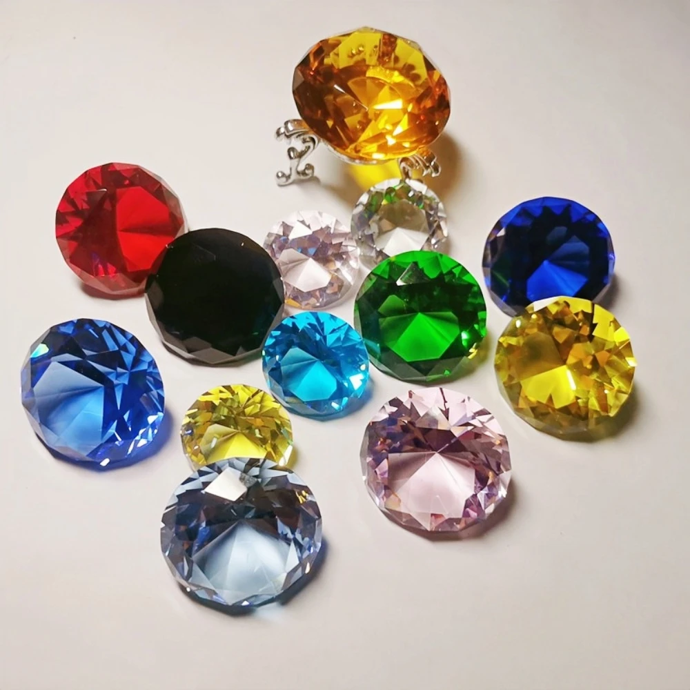 10 Colors Crystal Diamond Shaped Paperweight Decorative Cut Glass Giant Gemstone Wedding Home Decoration Christmas Gift