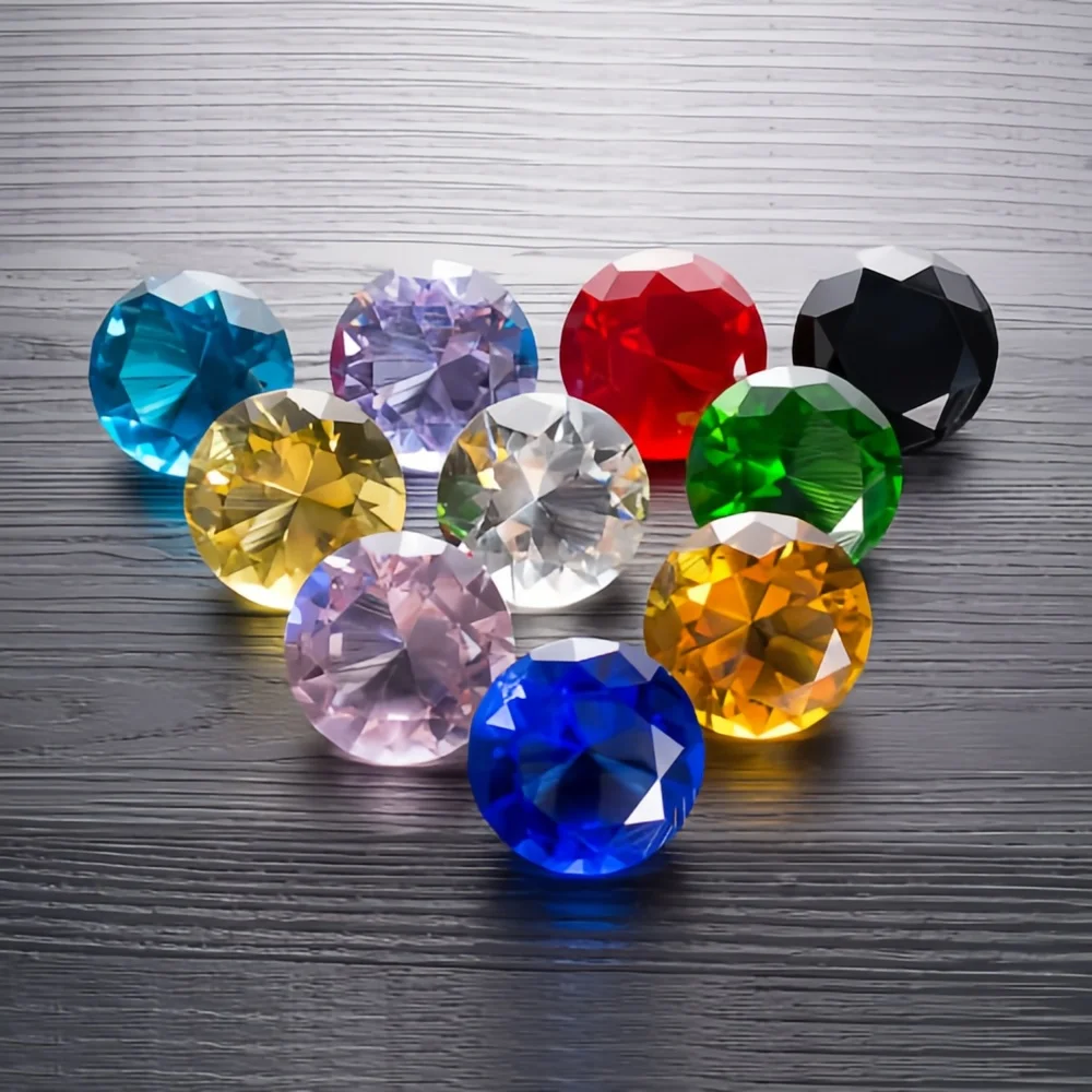 10 Colors Crystal Diamond Shaped Paperweight Decorative Cut Glass Giant Gemstone Wedding Home Decoration Christmas Gift