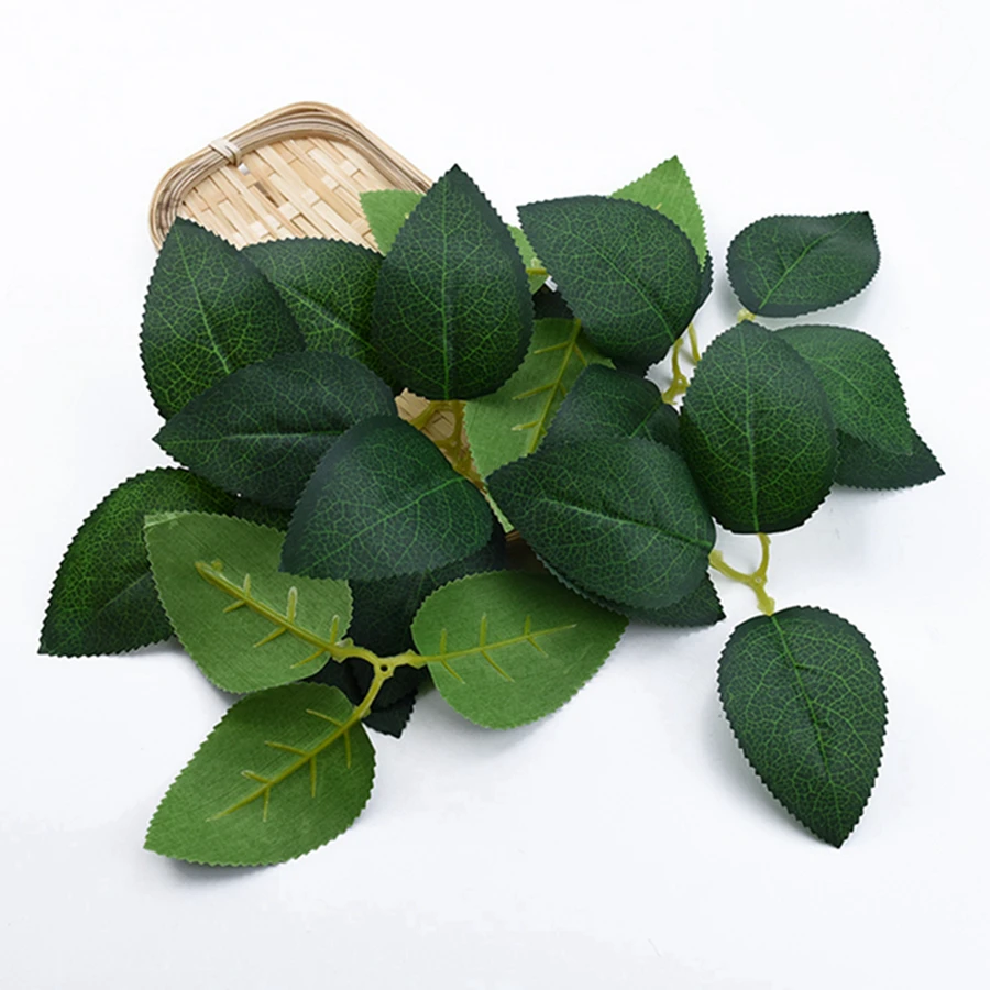 50Pcs Silk Rose Leaves Christmas Decorations Home Diy Gifts Candy Box Wedding Decorative Flowers Wall Wreaths Artificial Plants