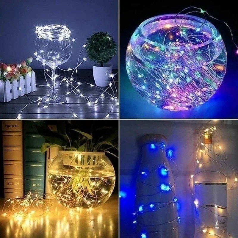 1 /2 /3/5/10m Copper Wire LED Fairy String Lights Battery Powered Garland For Holiday Christmas Lights Wedding Party Decoration