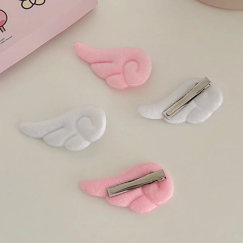 Angel Hair Clips Girls Kids Cartoon Plush Pins Barrette White Wing Hair Hoop Christmas Holiday Dress Up Hairpin Accessories