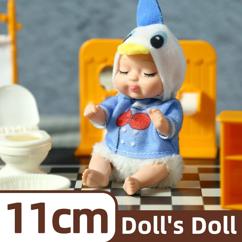 1/6 Pcs 4 Inch Mini Reborn Baby Dolls Toy Set Realistic Baby Doll with Cute Animal Clothes Gifts for Birthday Christmas Exquisit