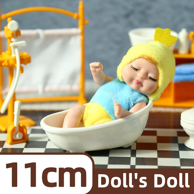 1/6 Pcs 4 Inch Mini Reborn Baby Dolls Toy Set Realistic Baby Doll with Cute Animal Clothes Gifts for Birthday Christmas Exquisit
