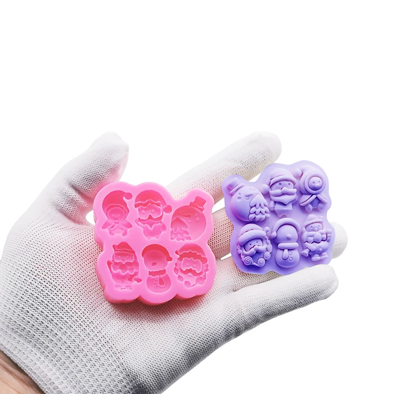Christmas DIY Gnome Dwarf Keychain Clay Epoxy Resin Silicon Moulde Gnome Santa Claus Dwarf Mold Chocolate Cake Decoration Molds