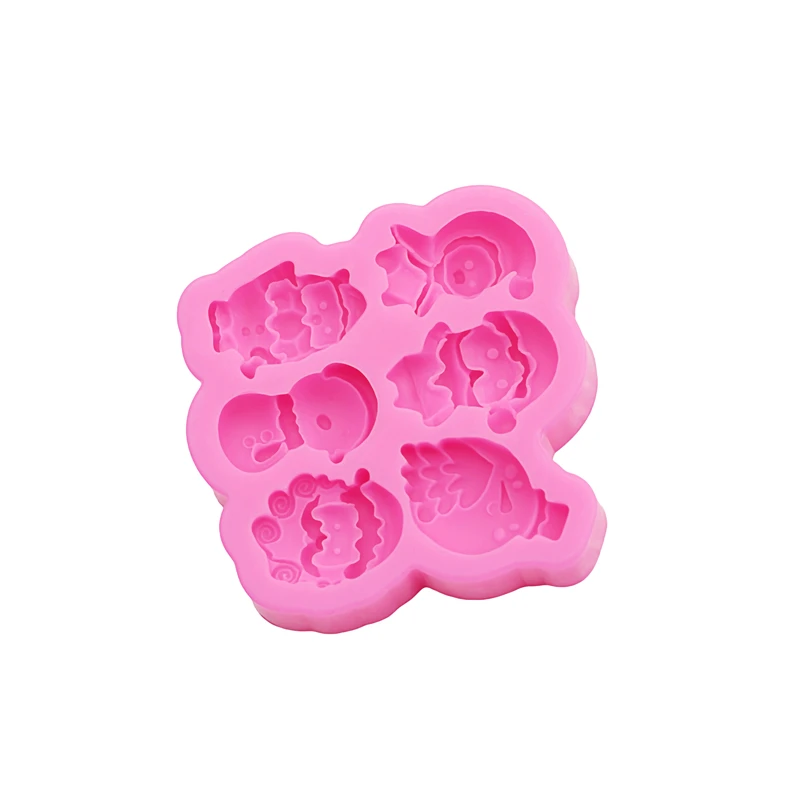 Christmas DIY Gnome Dwarf Keychain Clay Epoxy Resin Silicon Moulde Gnome Santa Claus Dwarf Mold Chocolate Cake Decoration Molds