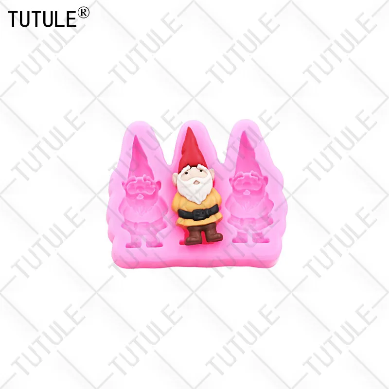 Christmas DIY Gnome Dwarf Keychain Clay Epoxy Resin Silicon Moulde Gnome Santa Claus Dwarf Mold Chocolate Cake Decoration Molds