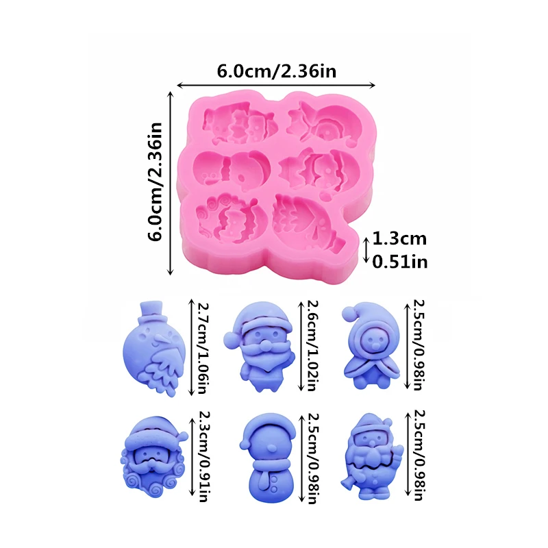 Christmas DIY Gnome Dwarf Keychain Clay Epoxy Resin Silicon Moulde Gnome Santa Claus Dwarf Mold Chocolate Cake Decoration Molds
