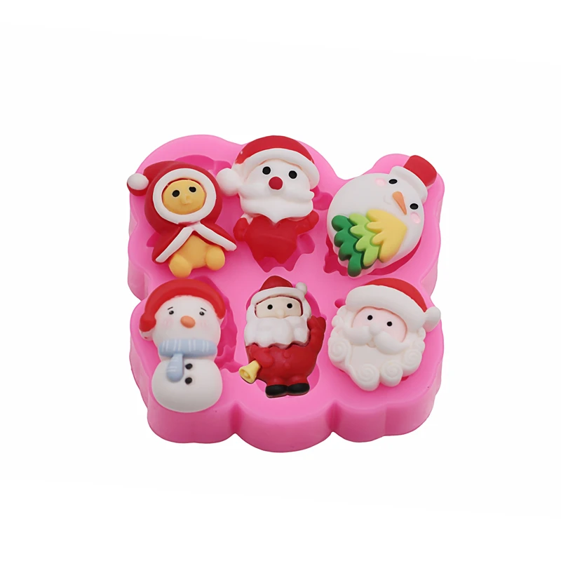Christmas DIY Gnome Dwarf Keychain Clay Epoxy Resin Silicon Moulde Gnome Santa Claus Dwarf Mold Chocolate Cake Decoration Molds