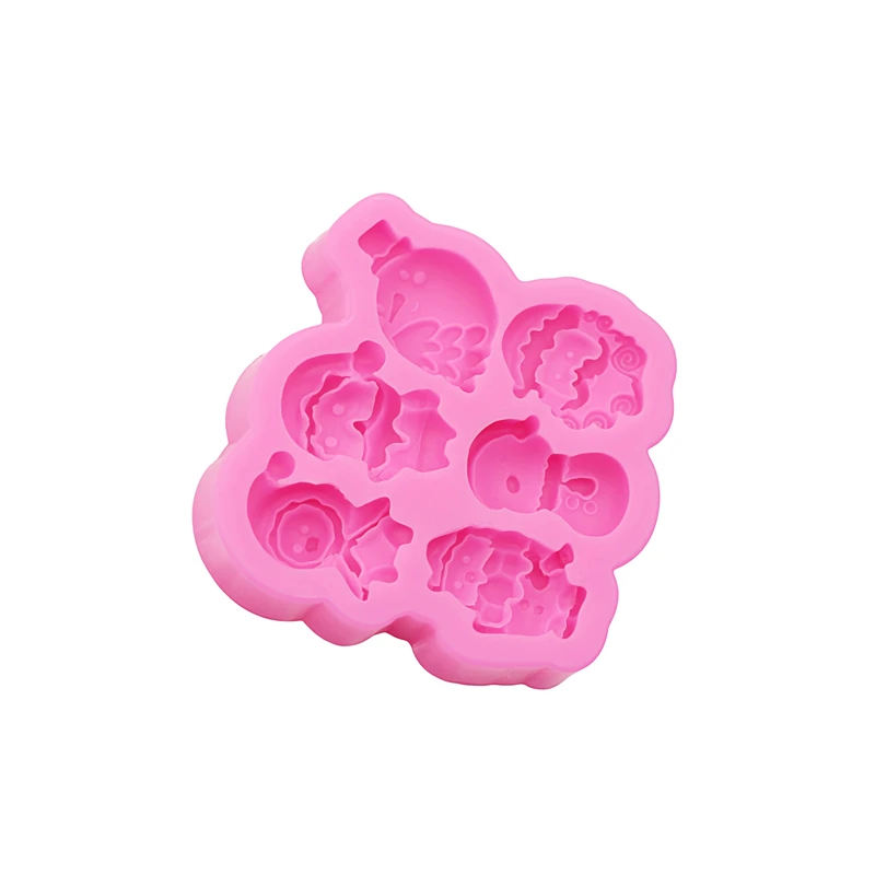 Christmas DIY Gnome Dwarf Keychain Clay Epoxy Resin Silicon Moulde Gnome Santa Claus Dwarf Mold Chocolate Cake Decoration Molds