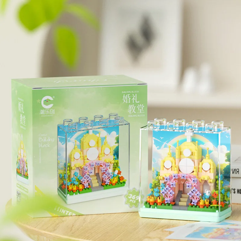 New Castle Building Blocks Palace Fairy Tale Castle Wedding Chapel Micro Particle Educational Toys Children's Christmas Gift