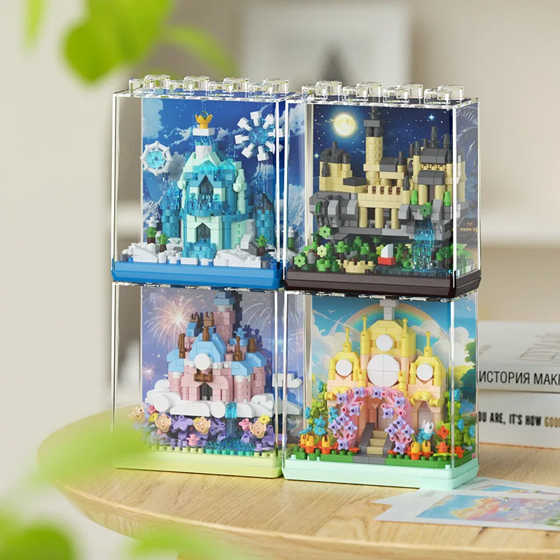 New Castle Building Blocks Palace Fairy Tale Castle Wedding Chapel Micro Particle Educational Toys Children's Christmas Gift