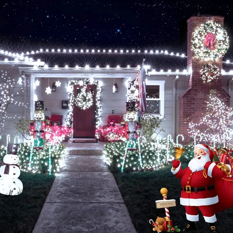 LED Plastic Leath Solar Powered Outdoor Fairy Lights IP65 Waterproof 8 Lighting Modes for Christmas Wedding Decoration