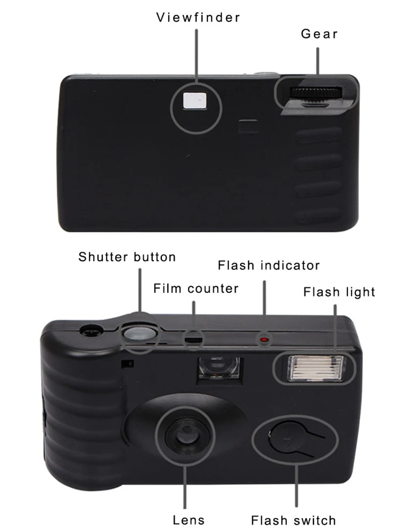 Film Camera Disposable 35mm Vintage Single Use Camara with Flash Retro One Time Use Kamera for Wedding Birthday Christmas Gifts