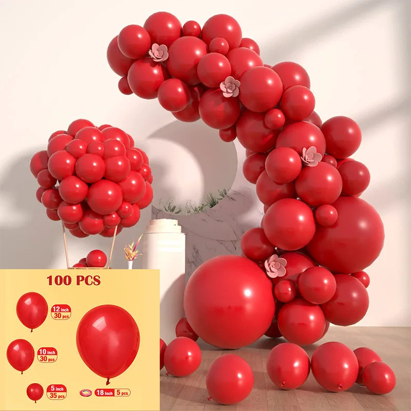 60/100Pcs Solid Color Metal Balloon Wreath Arch Set for Wedding Birthday Party Christmas Halloween Decorations
