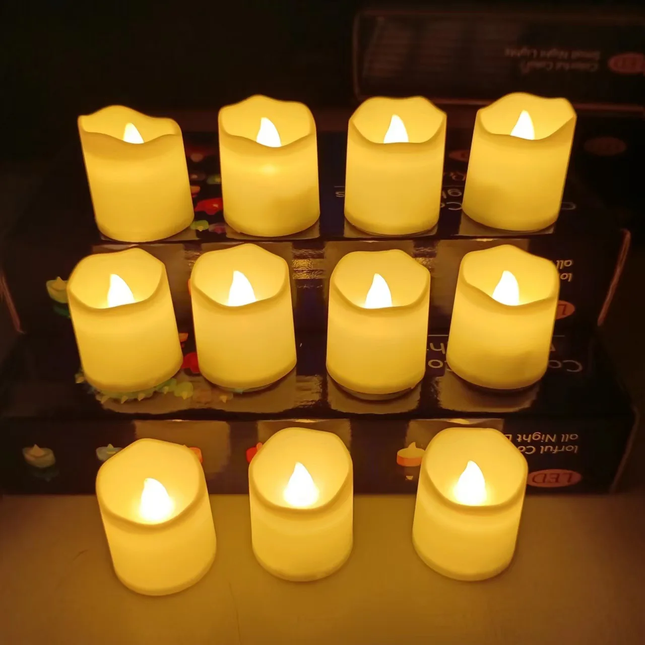 Flameless LED Candle Lights Creative Wishing Led Tea Lamp Warm White Halloween Wedding Christmas Decoration Candle Light