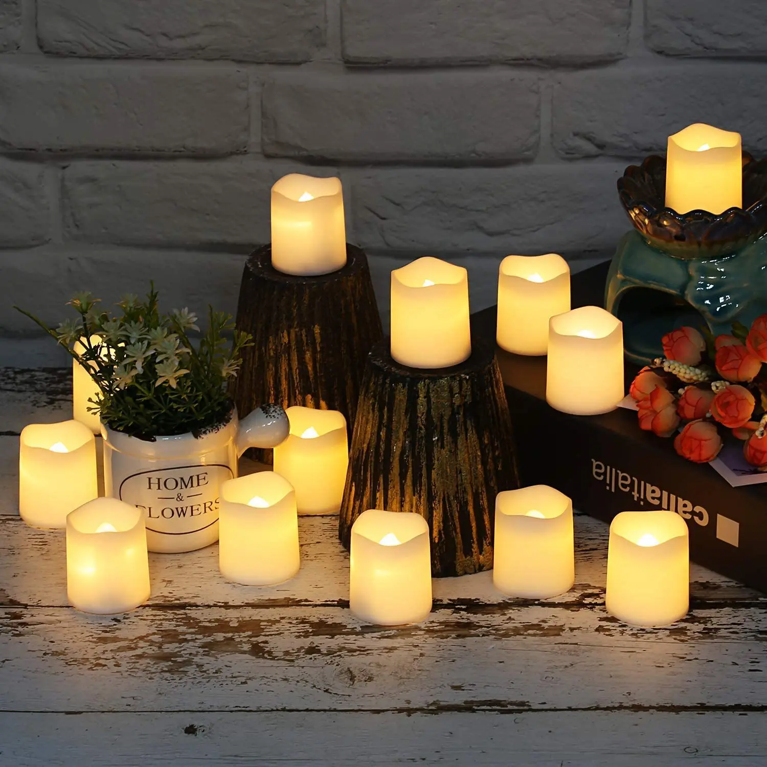 Flameless LED Candle Lights Creative Wishing Led Tea Lamp Warm White Halloween Wedding Christmas Decoration Candle Light