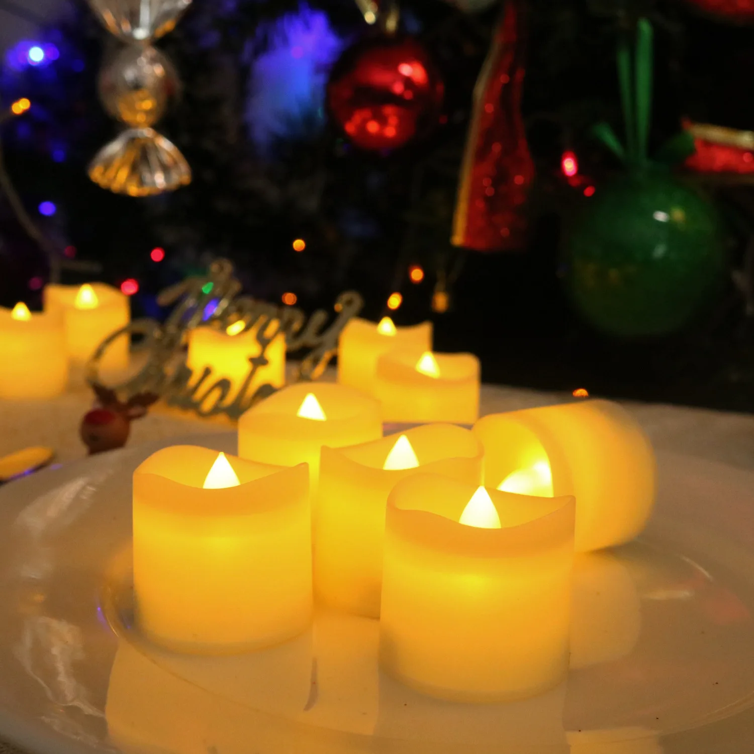 Flameless LED Candle Lights Creative Wishing Led Tea Lamp Warm White Halloween Wedding Christmas Decoration Candle Light