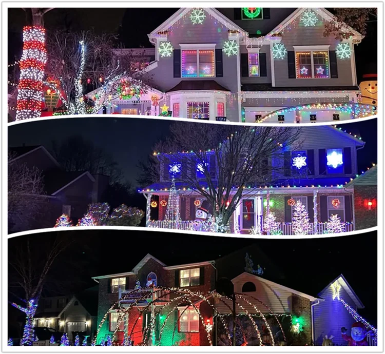 3pin DC5V/12V Black LED Pixel Light String WS2811 RGB Programmable Light String Holiday Atmosphere Light Christmas Light String