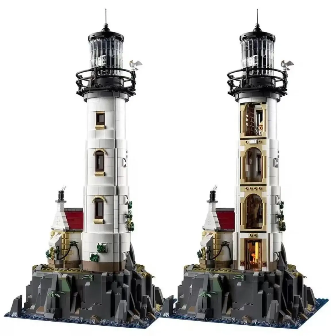 In Stock Technical Motorised Lighthouse Diy Educational Toy Without Box Assembled Building Blocks For Adults's Christmas Gifts