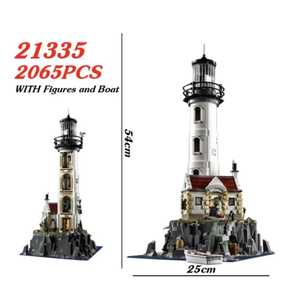 In Stock Technical Motorised Lighthouse Diy Educational Toy Without Box Assembled Building Blocks For Adults's Christmas Gifts