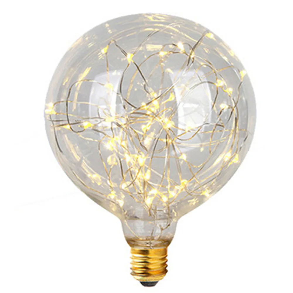 1pcs Colorful G95 LED Filament Bulbs Starry Sky Copper Wire Bulb Chirstmas String Lamp Glass for Indoor Christmas Decor