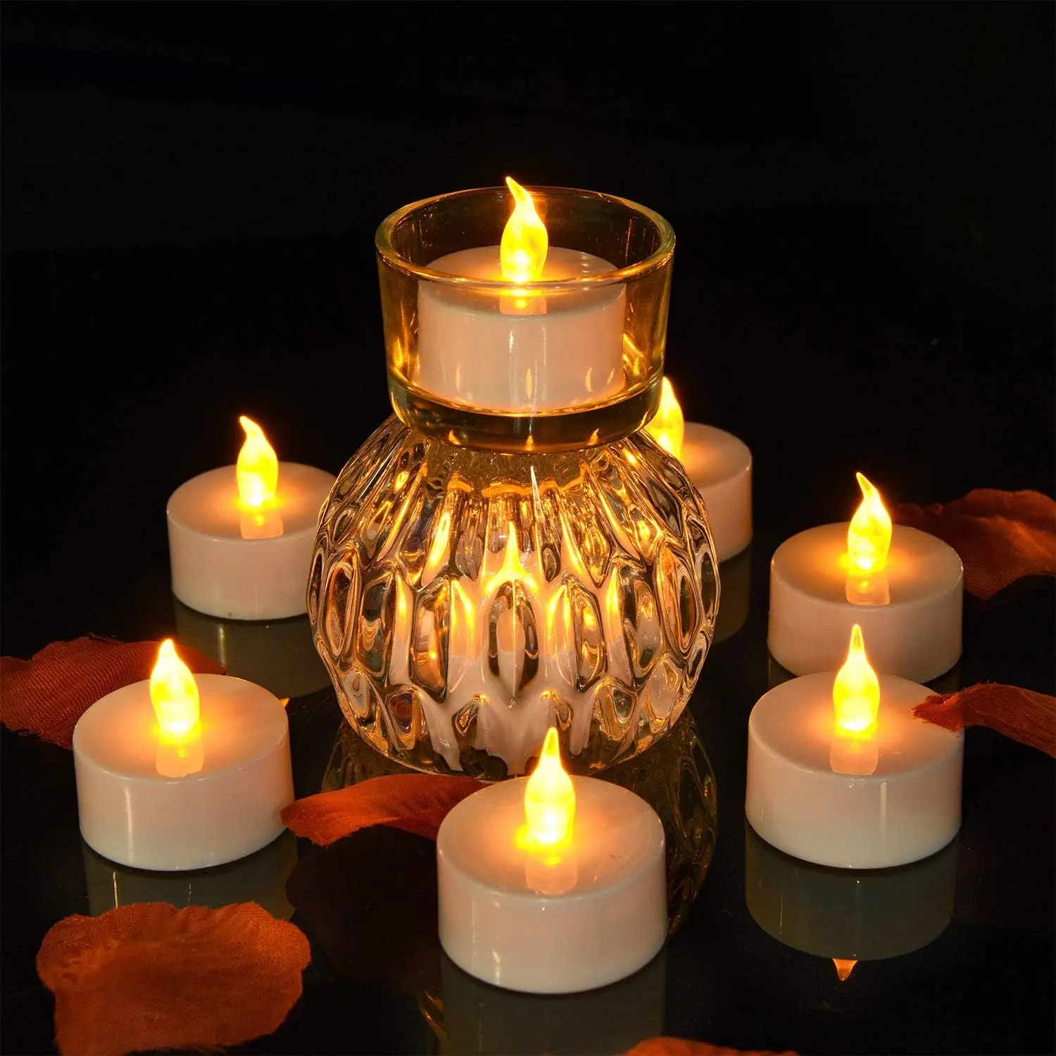 12-96Pcs Flameless LED Candle Creative wishing Led Tea Light Warm White Flameless Candle Halloween Christmas Decor Candle Light