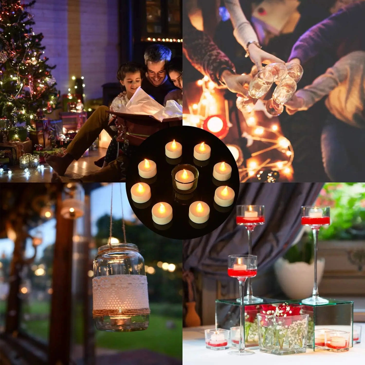 12-96Pcs Flameless LED Candle Creative wishing Led Tea Light Warm White Flameless Candle Halloween Christmas Decor Candle Light