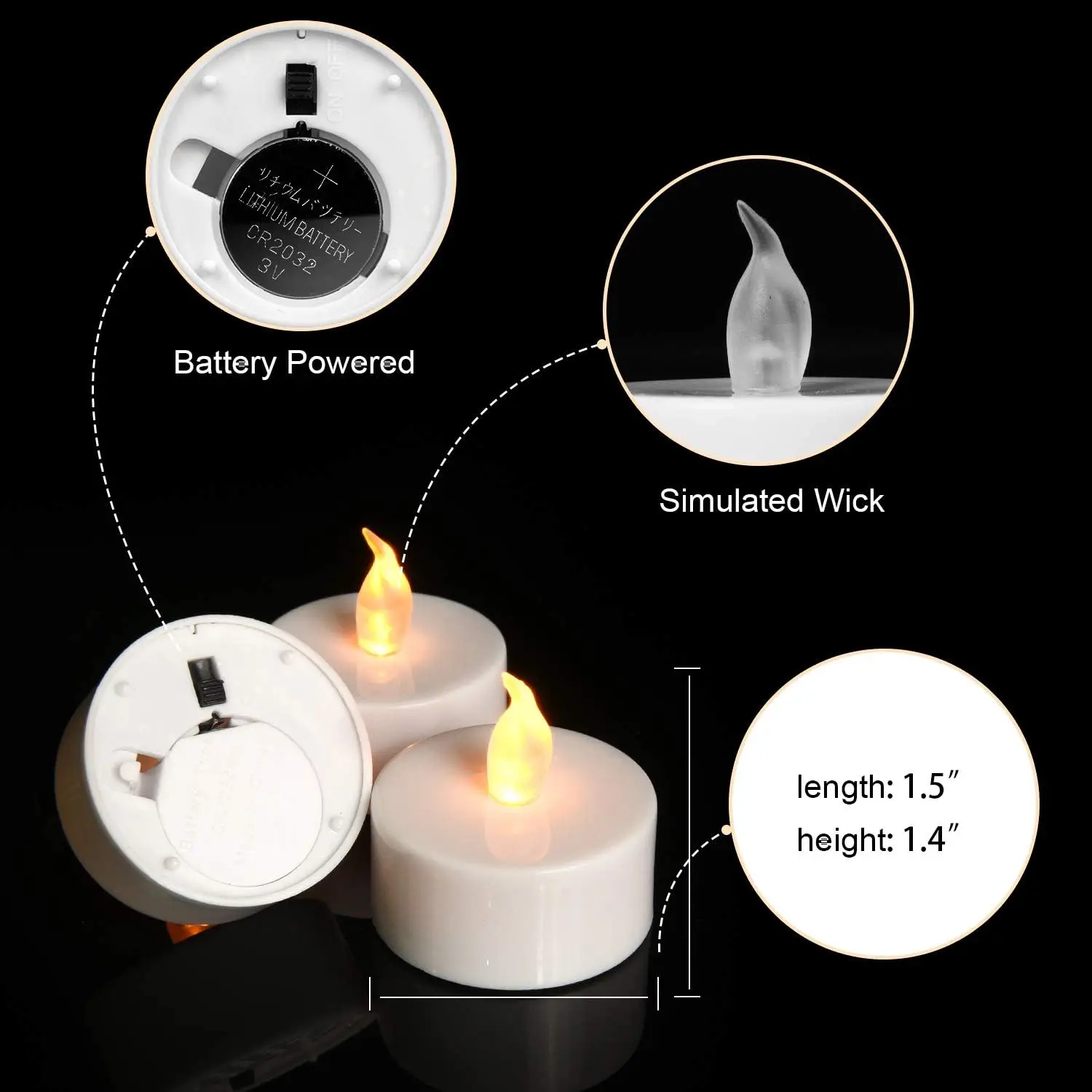 12-96Pcs Flameless LED Candle Creative wishing Led Tea Light Warm White Flameless Candle Halloween Christmas Decor Candle Light