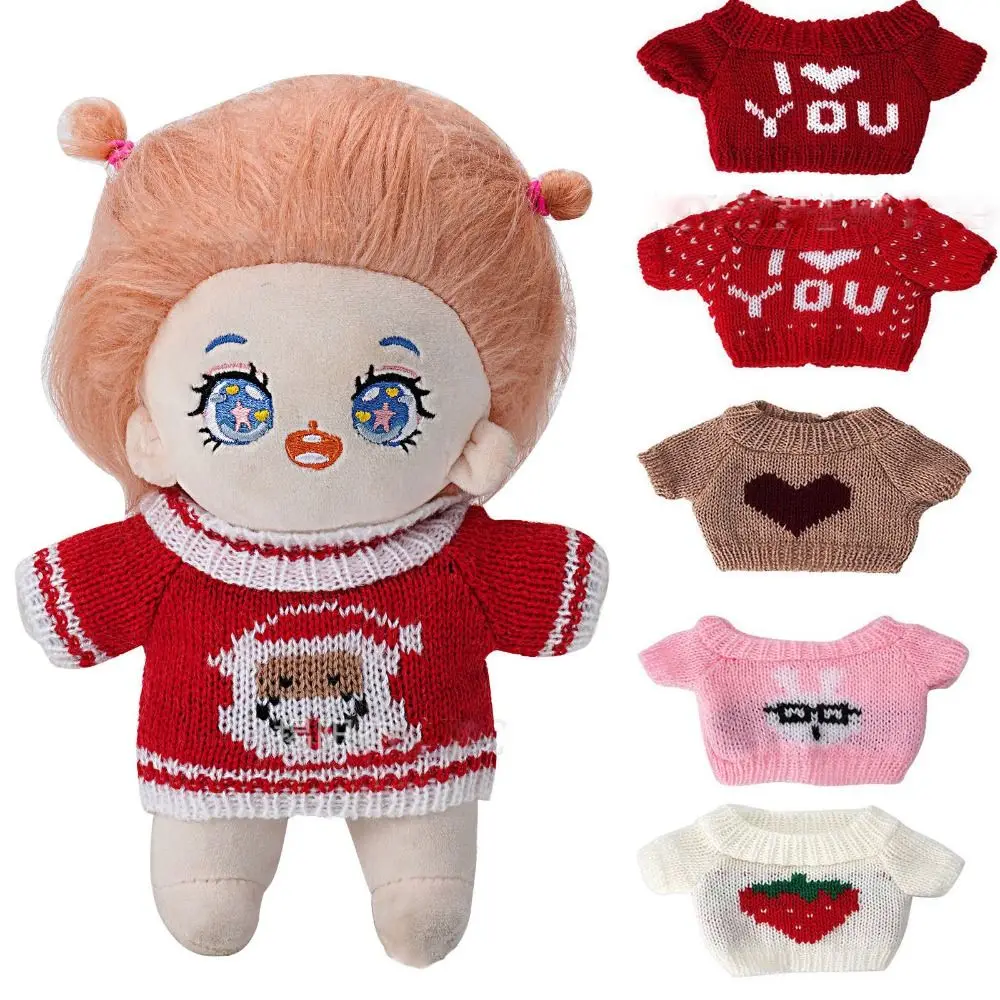 20CM Doll Clothes Knitted Sweater Christmas Santa Claus Warm Tops Outfits For Idol Dolls Accessories Plush Toys Clothe Accessory