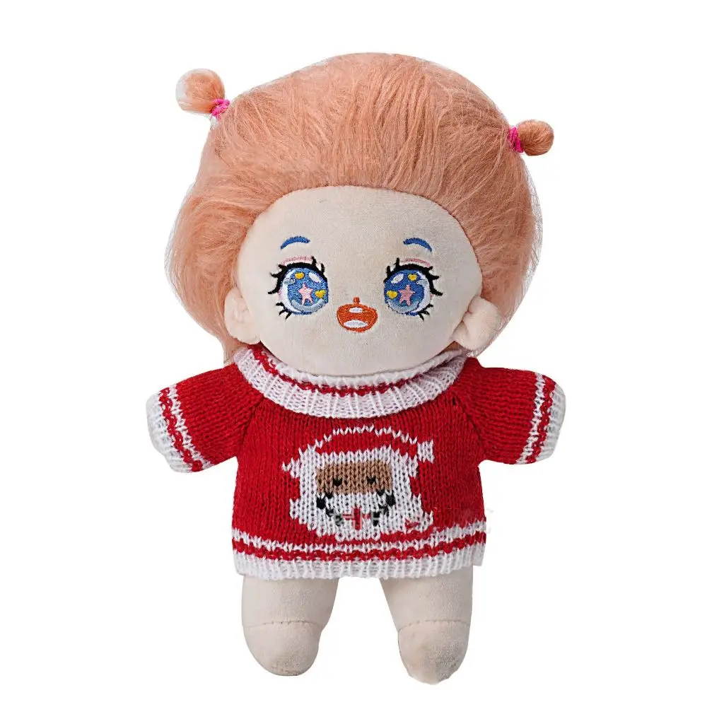 20CM Doll Clothes Knitted Sweater Christmas Santa Claus Warm Tops Outfits For Idol Dolls Accessories Plush Toys Clothe Accessory