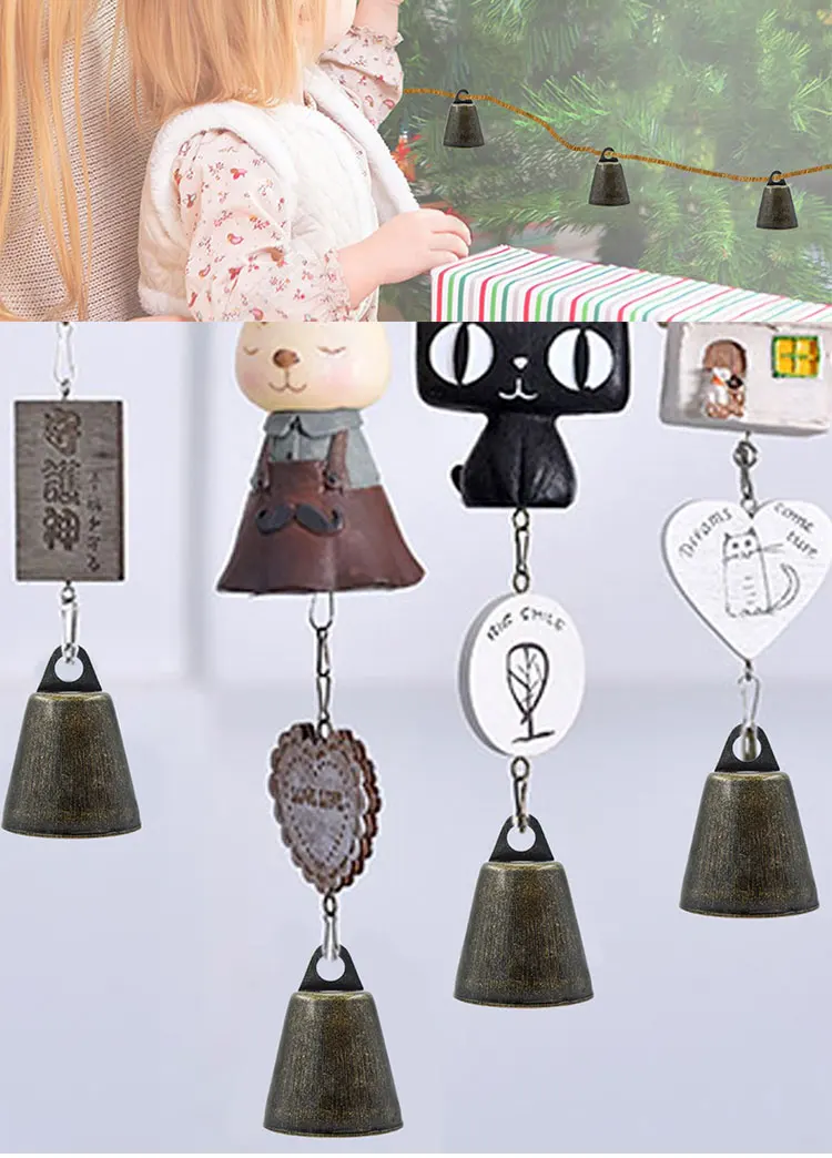 Vintage Brass Jingle Bells 38mm Small DIY Beeds Rope Crafts Kits Wind Chimes Housebreaking Dog Training Wedding Christmas Decor