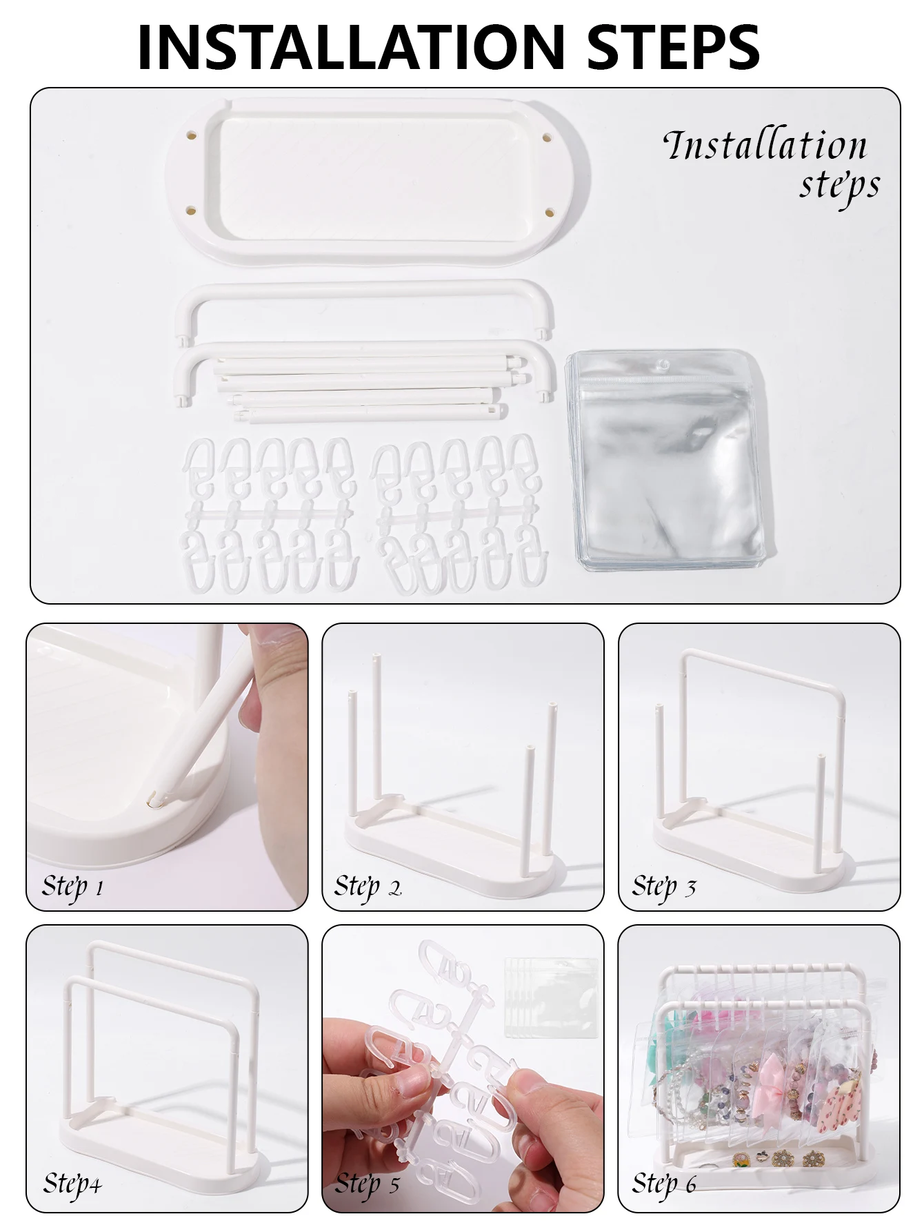 Display Stand Simple Jewelry Storage Badge Organizer MultiFunctional Storage Rack Collectibles Figurines Ornament Rack Christmas