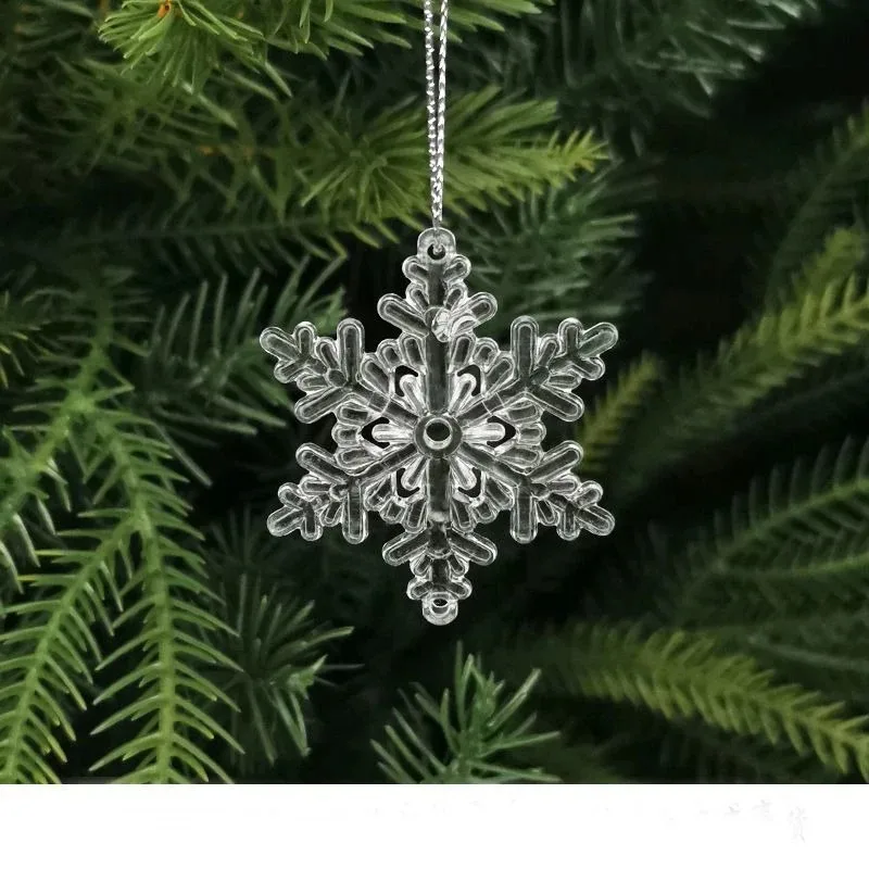 10Pcs Sparkling Snowflake Christmas Tree Hanging Pendant Decor Home Room Decoration Xmas Navidad DIY New Year Gift Wedding Decor
