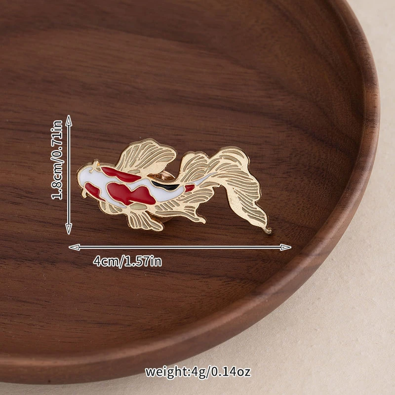 Enamel Red Koi Fish Chinese Style Brooch Badge for Women Brooches Pin Badges Alloy Backpack Icons Christmas Jewelry Gift