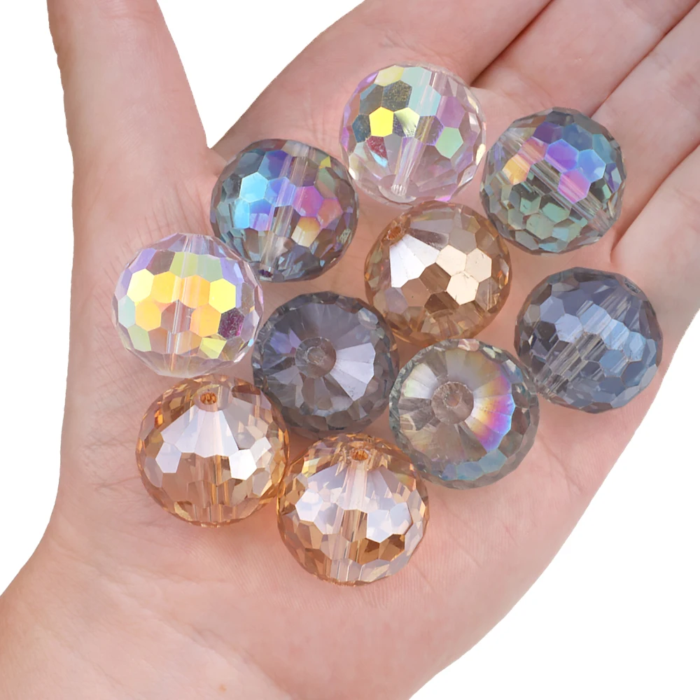 22mm 96Facets Ball Electroplated Glass Round Bead Pendant For DIY Making Crystal Sun Catcher Christmas Tree Home Wedding Decor