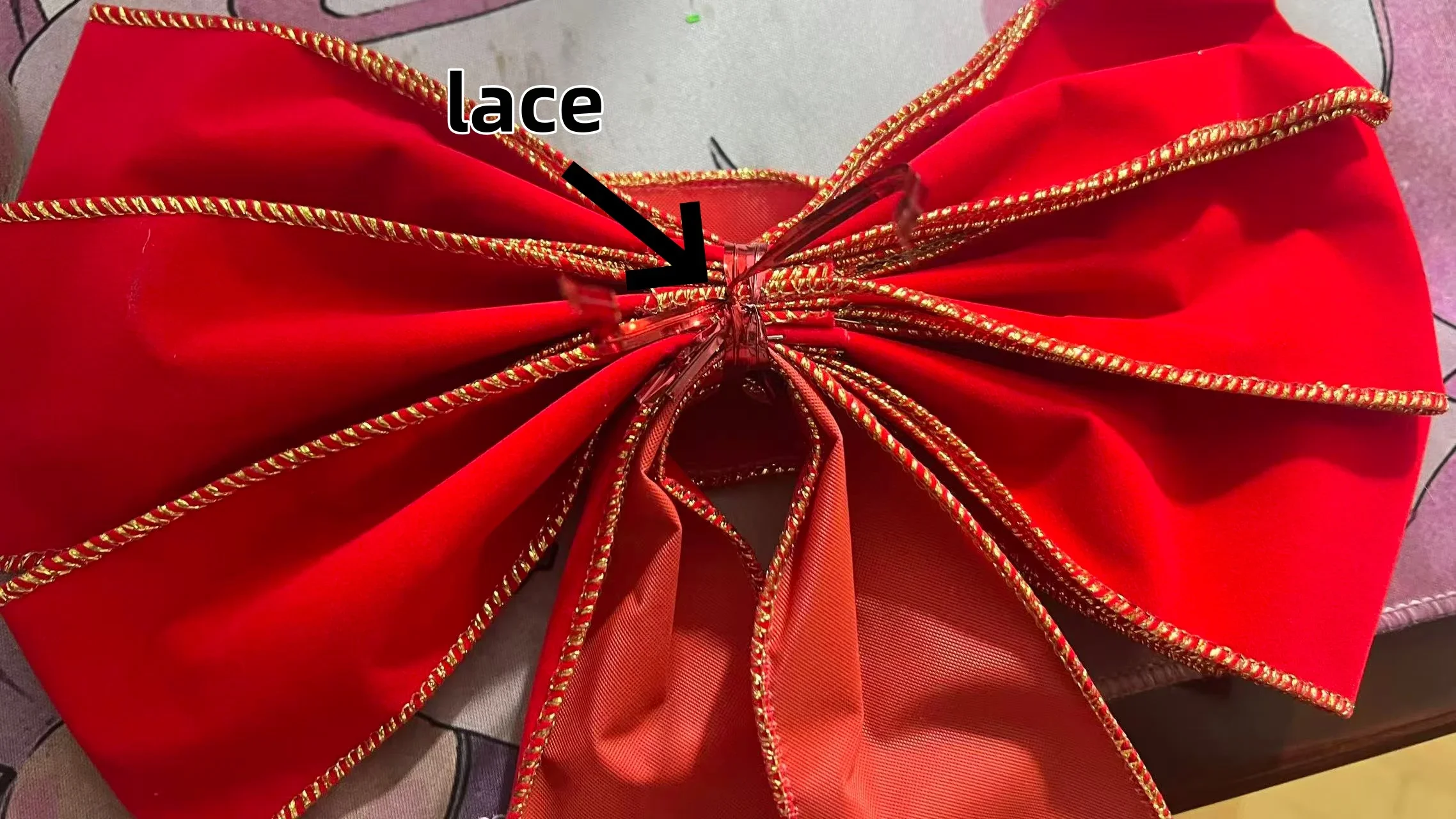 Red Christmas Bows Outdoor Decorations Large Christmas Tree Top Bow Velvet Wreath with Glitter Gold Edge Front Door Decoration