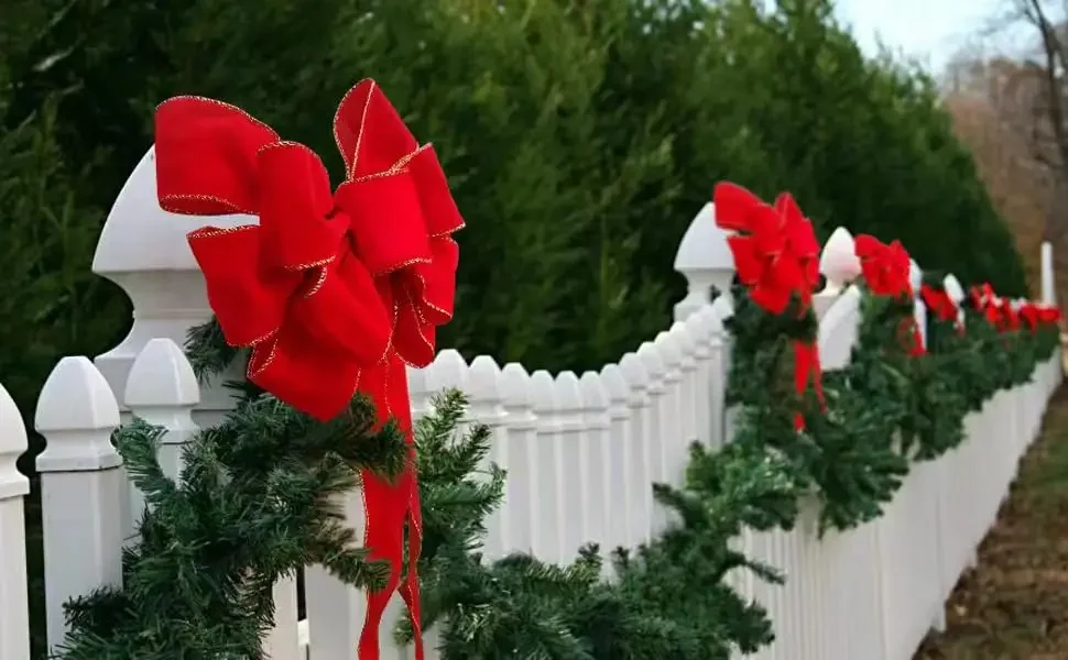 Red Christmas Bows Outdoor Decorations Large Christmas Tree Top Bow Velvet Wreath with Glitter Gold Edge Front Door Decoration
