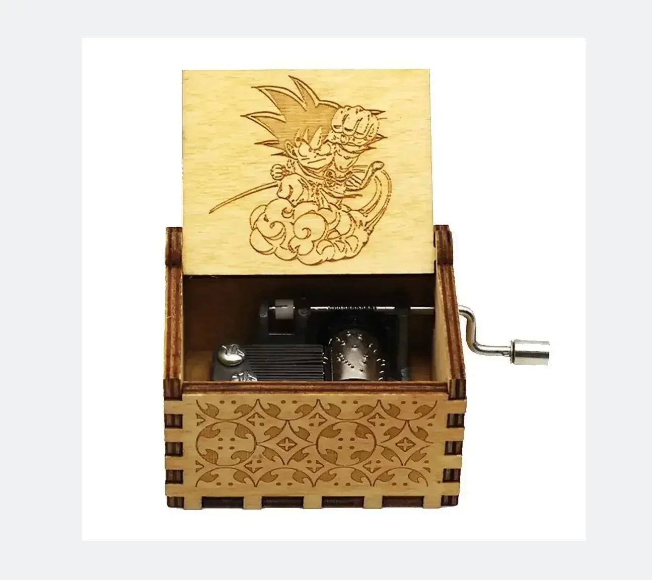 ##Antique carved Wooden Hand Crank  Dragon Ball Music Box Action Figure Collection Model Toys Gifts Christmas Gift Birthday Gift