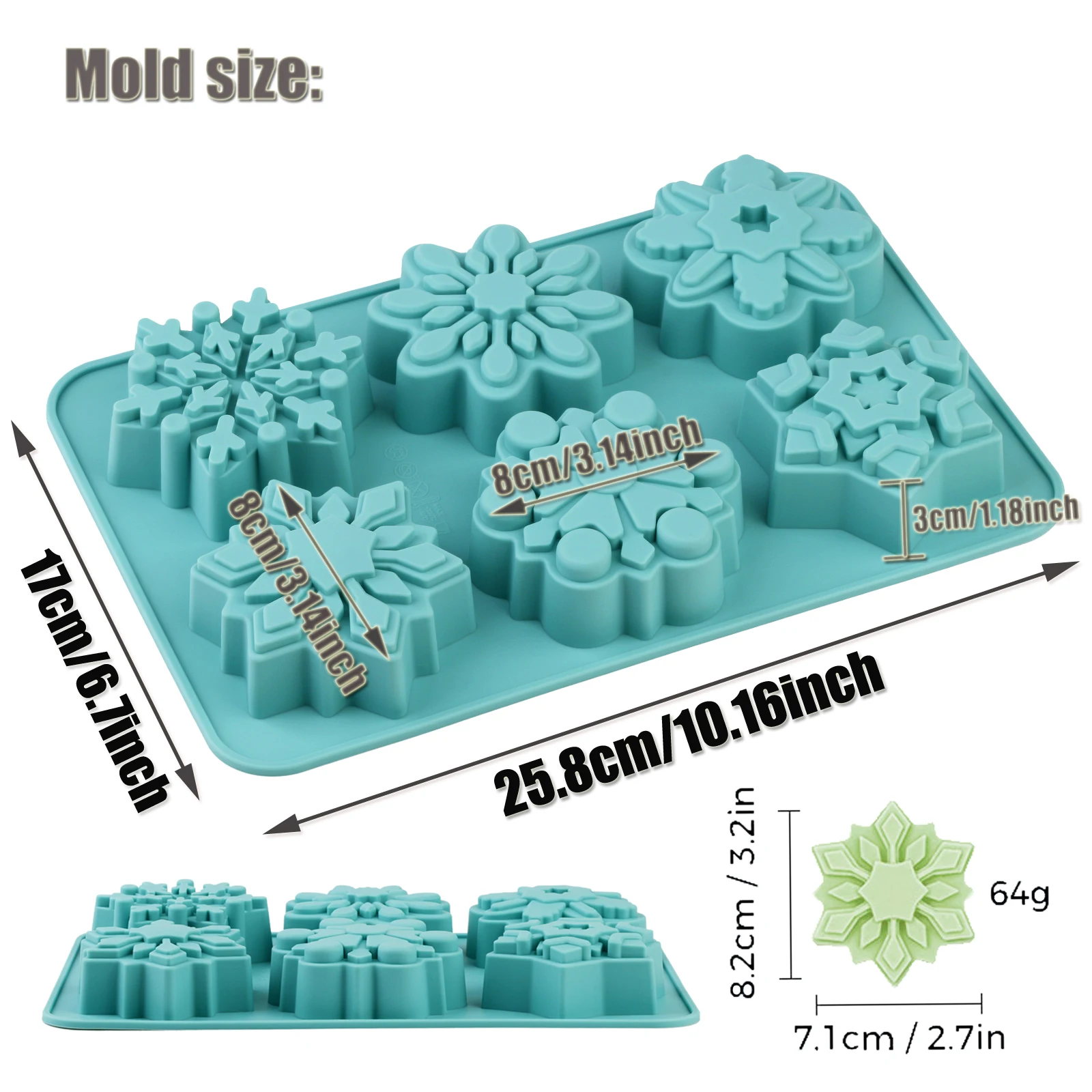 1Pcs Silicone Snowflake Mold for Christmas Baking Thickened Mold for Making Snowflake Candles Desserts Mousse And Candy