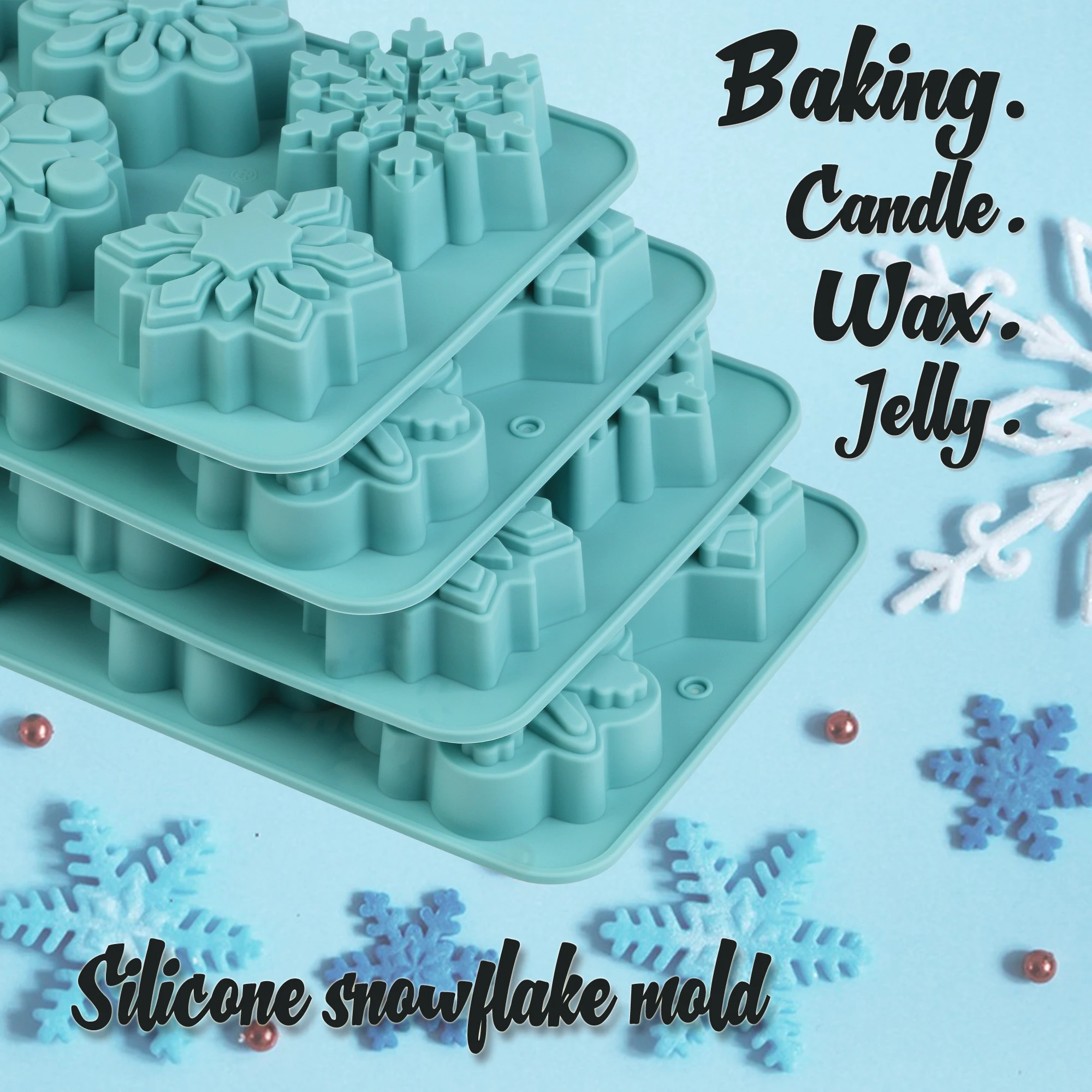 1Pcs Silicone Snowflake Mold for Christmas Baking Thickened Mold for Making Snowflake Candles Desserts Mousse And Candy