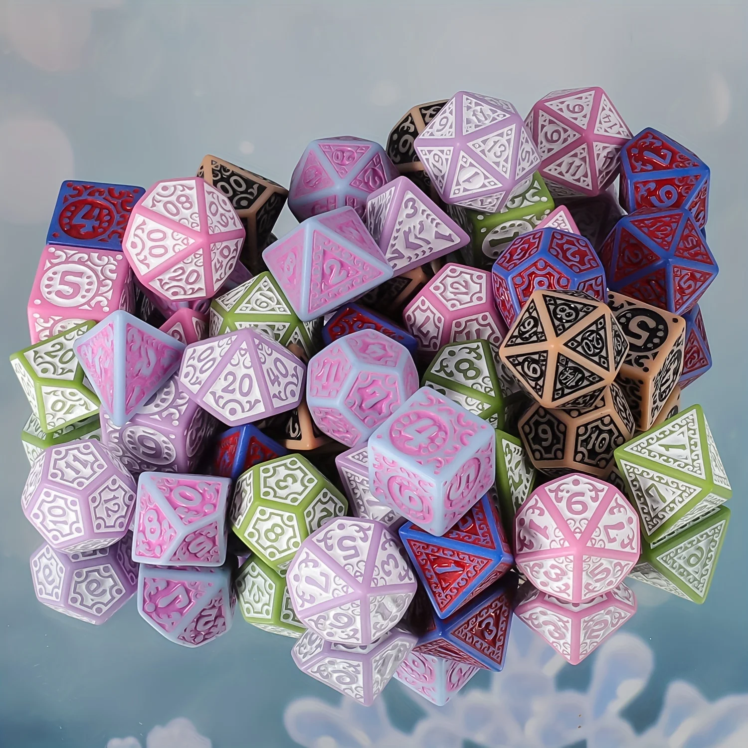 DND Dice Set -7pc Christmas Polyhedral Dice for D&D RPG MTG Role Playing Table Party Games & DM & Dice Goblin